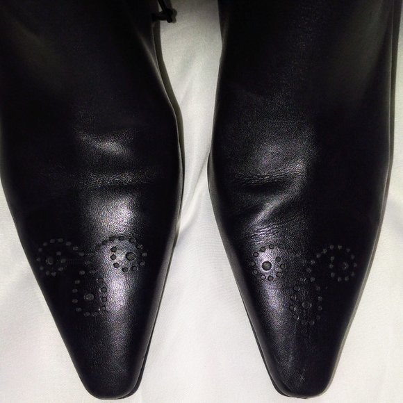 Black Leather Ankle Boots - Picture 5 of 14
